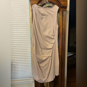 Brunello Cucinelli Rushed Draped Beige/Taupe  Dress XXL
